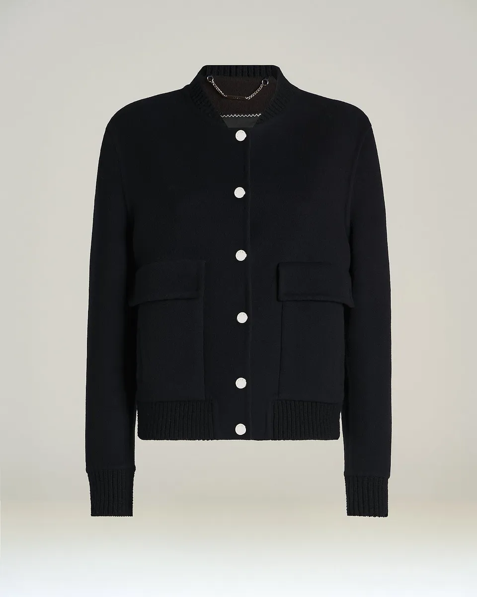 Kiton Outerwear Bomberjacke Blau Reines Kaschmir Gr. 36-48