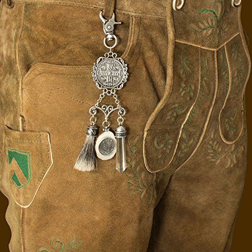 Alpenflüstern DAHEIM Leo HCH028 Charivari antik-silber Hirschhorn