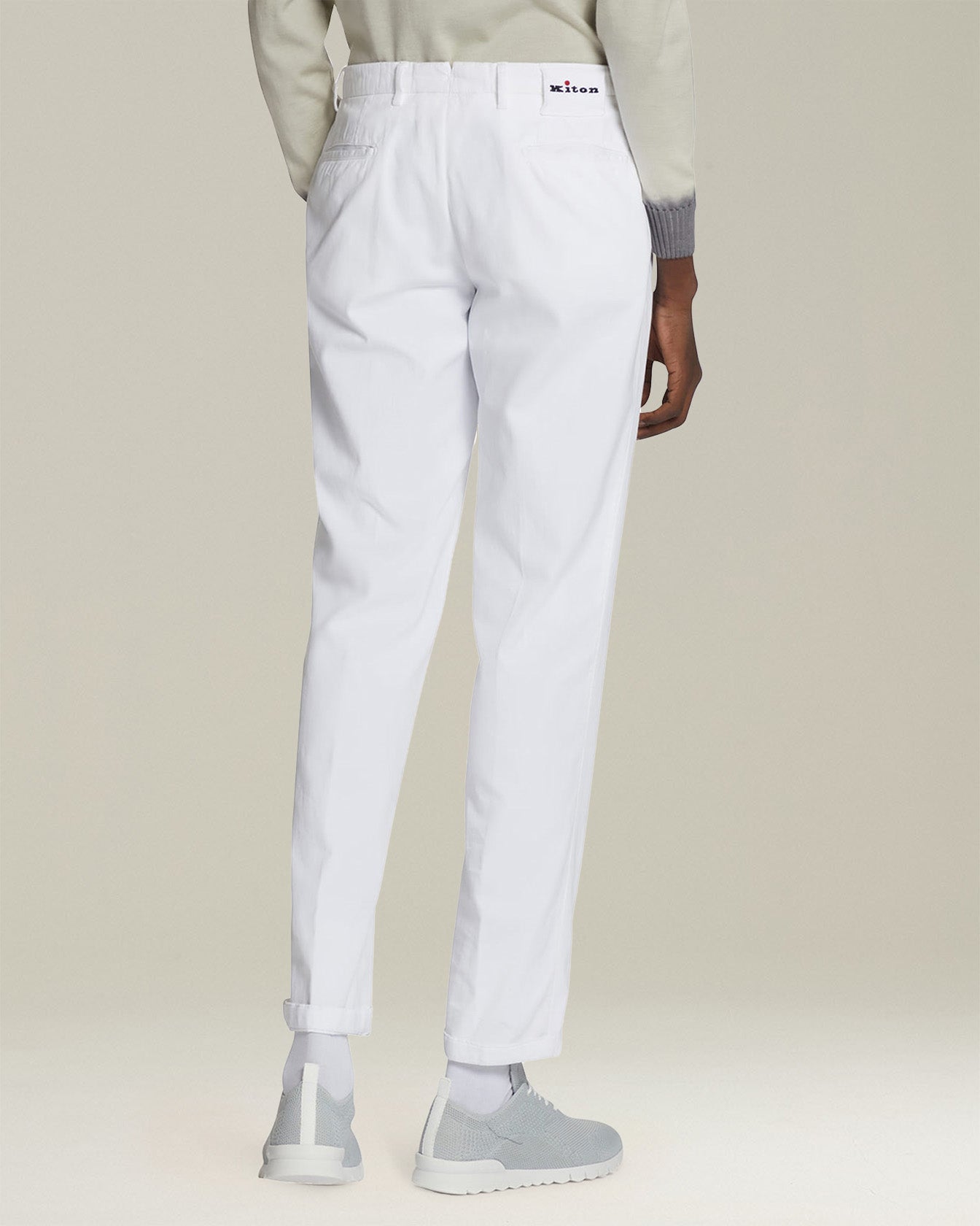 Kiton Trousers Stoffhose Baumwolle weiß Slim Fit