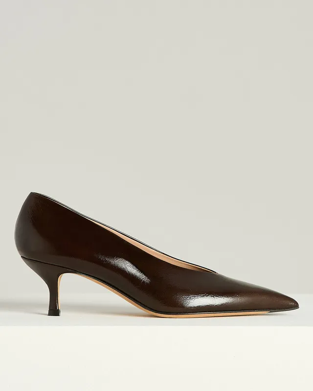 Kiton Pumps Kalbsleder Dunkelbraun Spitze Mittelabsatz