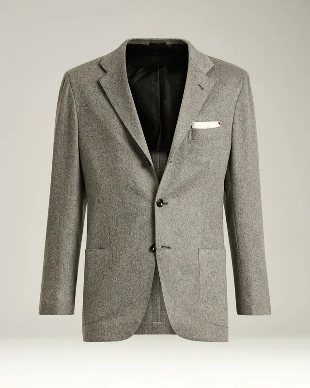 Kiton Blazer Kaschmir Vikunja hellgrau Gr.50 Sakko