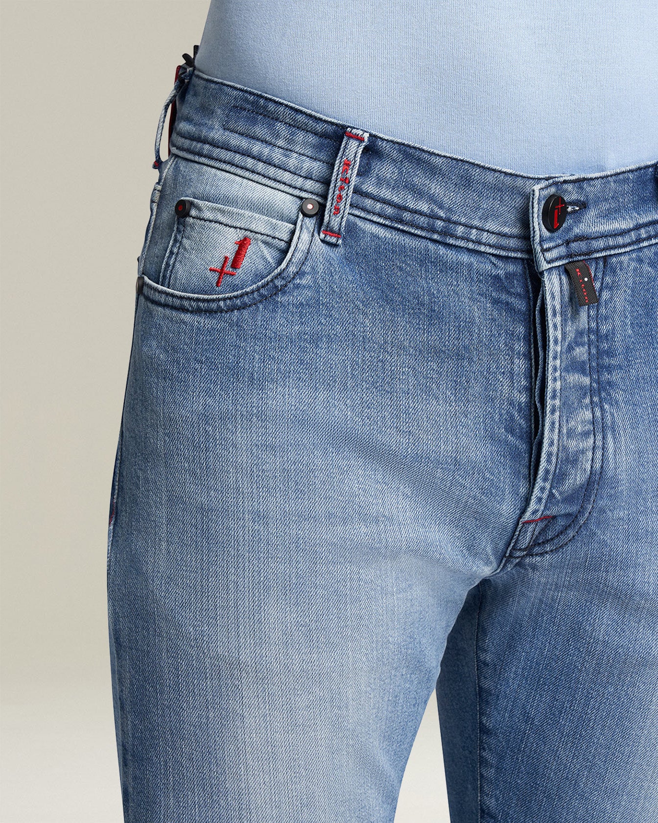 Kiton Slim Five-Pocket Jeans Blau Baumwolle Gr. 50
