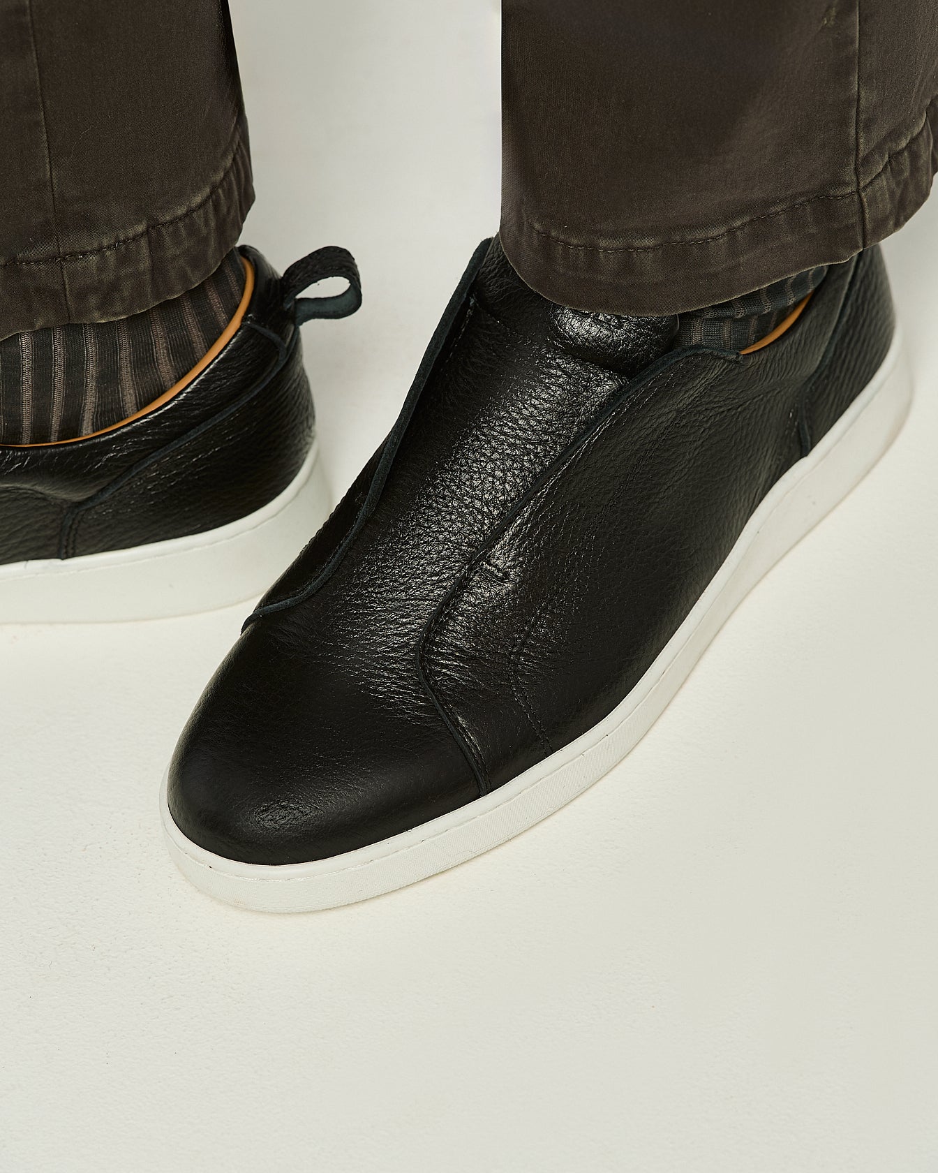 Kiton Slip-On Sneaker Hirschleder Schwarz 43