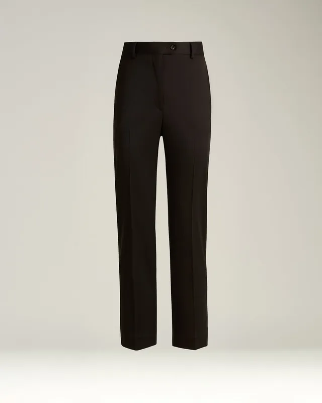 Kiton Tapered Hose Stretch Schurwolle Dunkelbraun