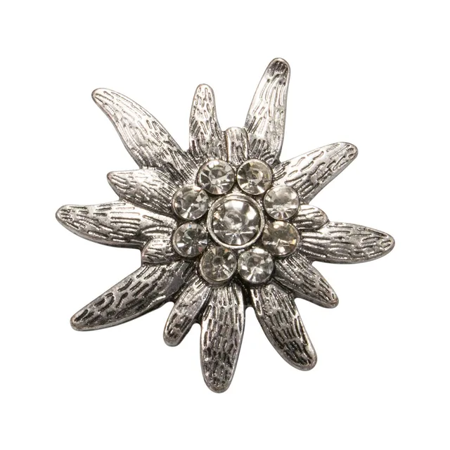 Alpenflüstern DAHEIM API118 Trachten-Brosche antik-silber Strass
