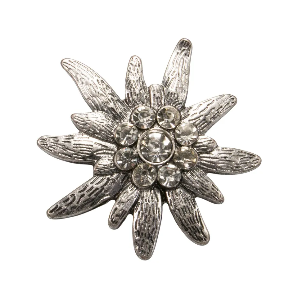Alpenflüstern DAHEIM API118 Trachten-Brosche antik-silber Strass