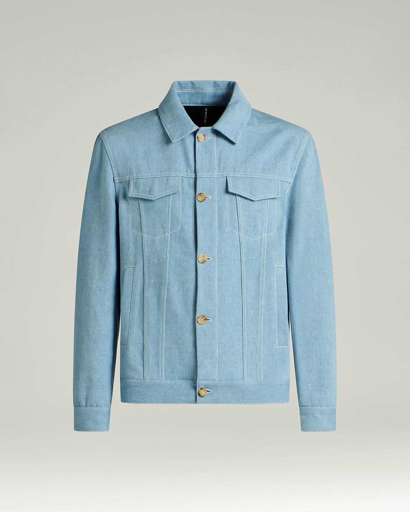 Kiton Azure Cotton Jacket Baumwolljacke Lammleder Cupro