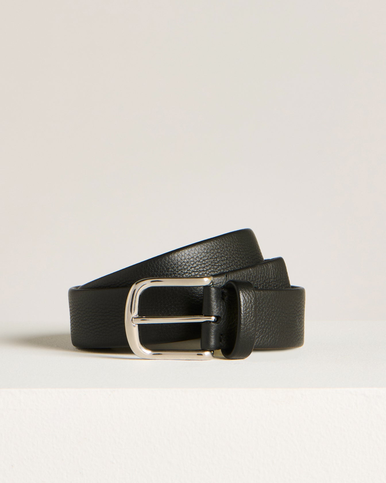 Kiton Calfskin Belt Gürtel schwarz Kalbsleder
