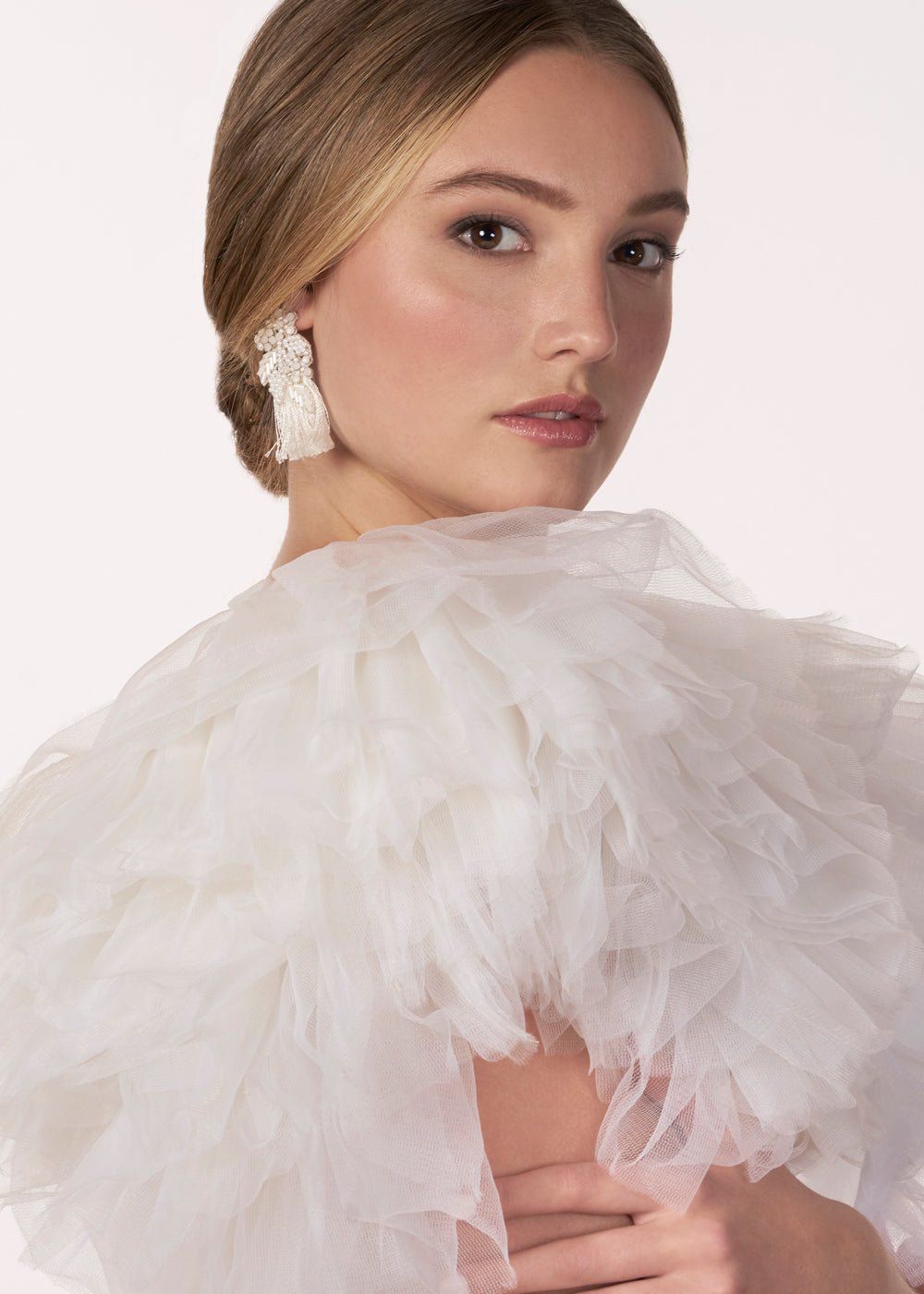 Elizabeth Bower Rosa Fringe Stud Stecker Braut Ohrringe Opal