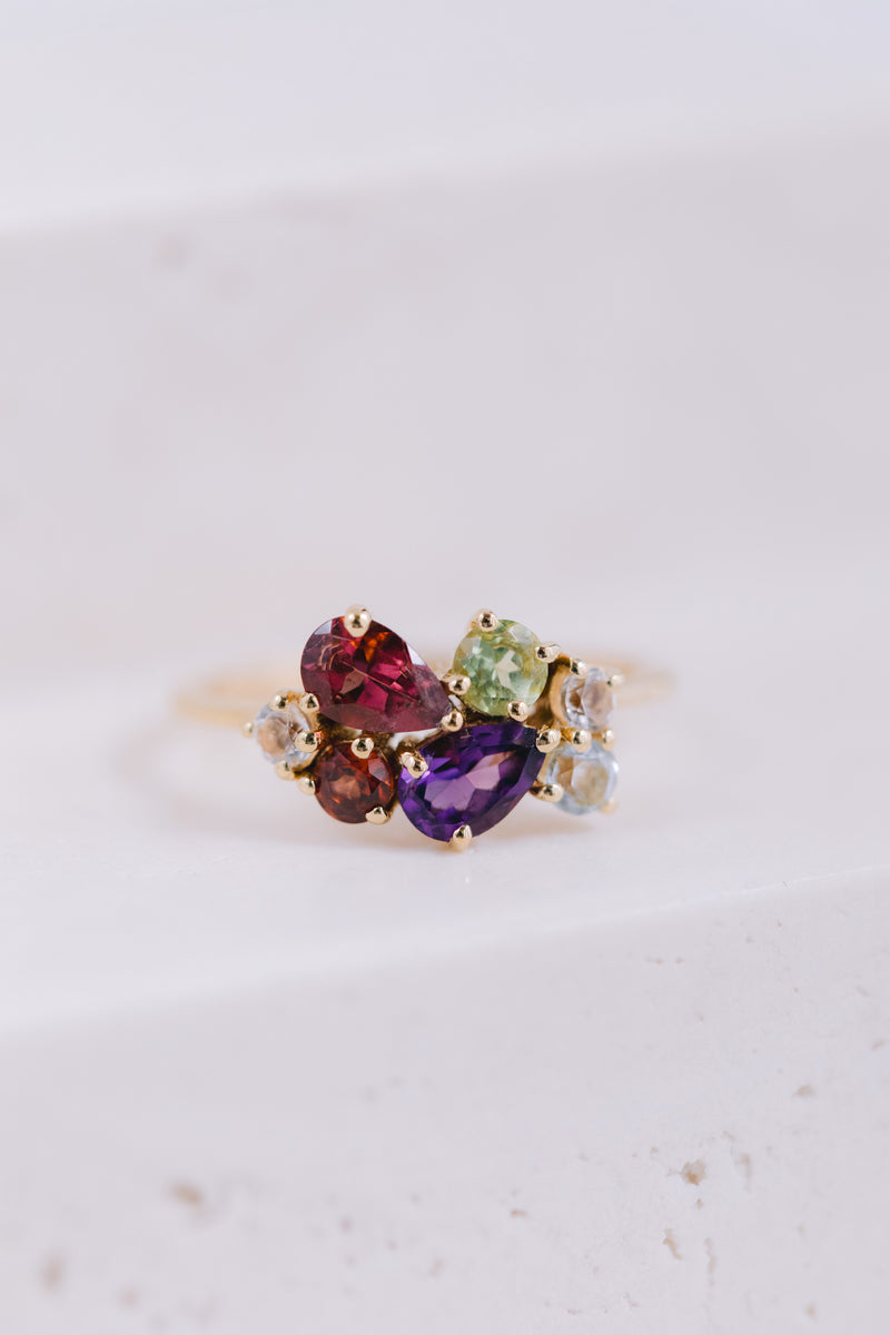 Juvelan Rio Edelsteinring Multicolor Sterlingsilber 9,5x14 mm