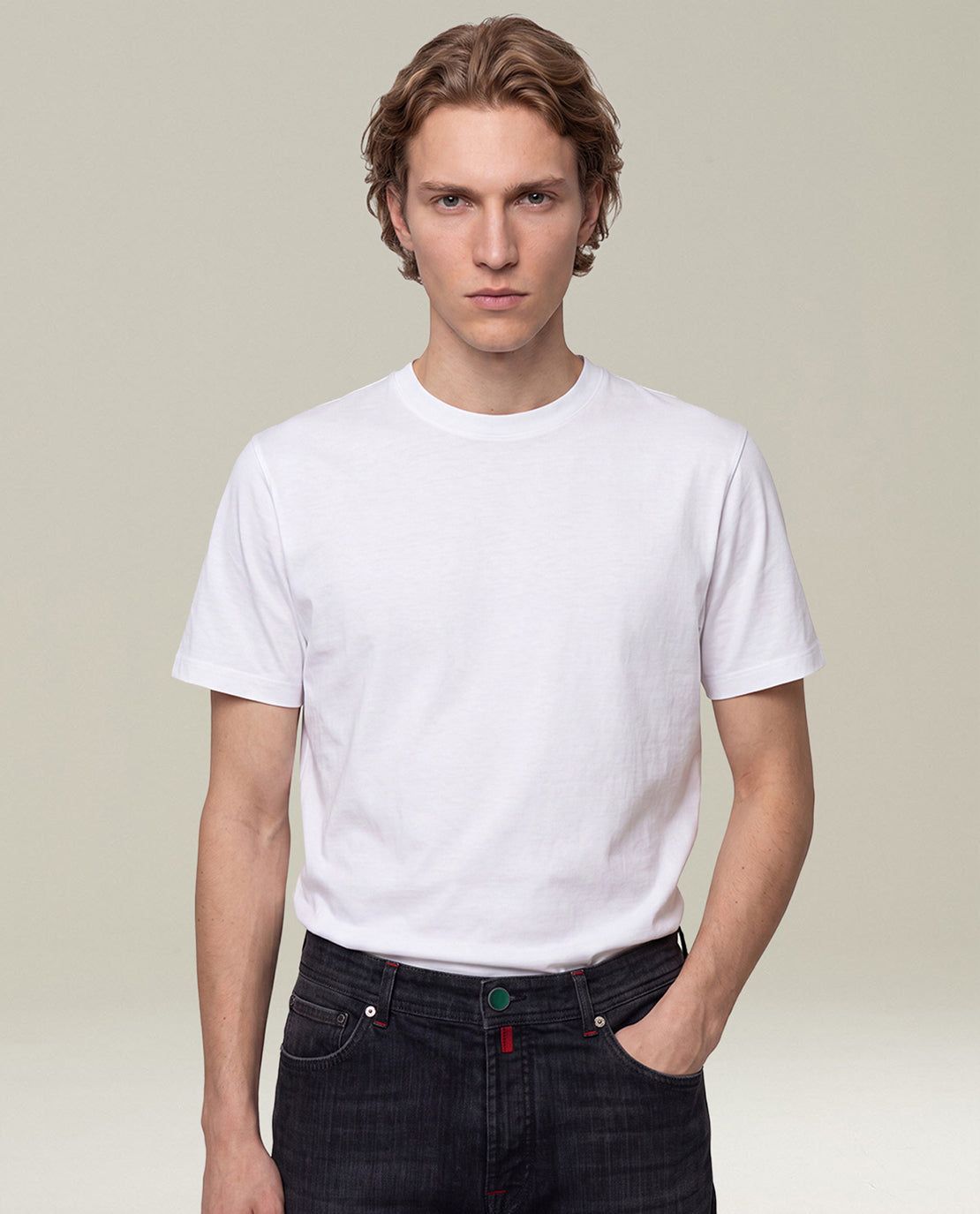 Kiton Polo White Milano Cotton T-Shirt weiß Gr.M Baumwolle