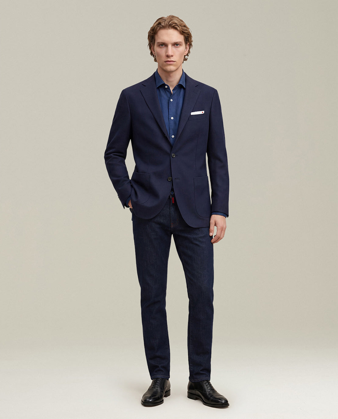 Kiton Sakko Blau Cashmere Einreihig Gr. 50 AD
