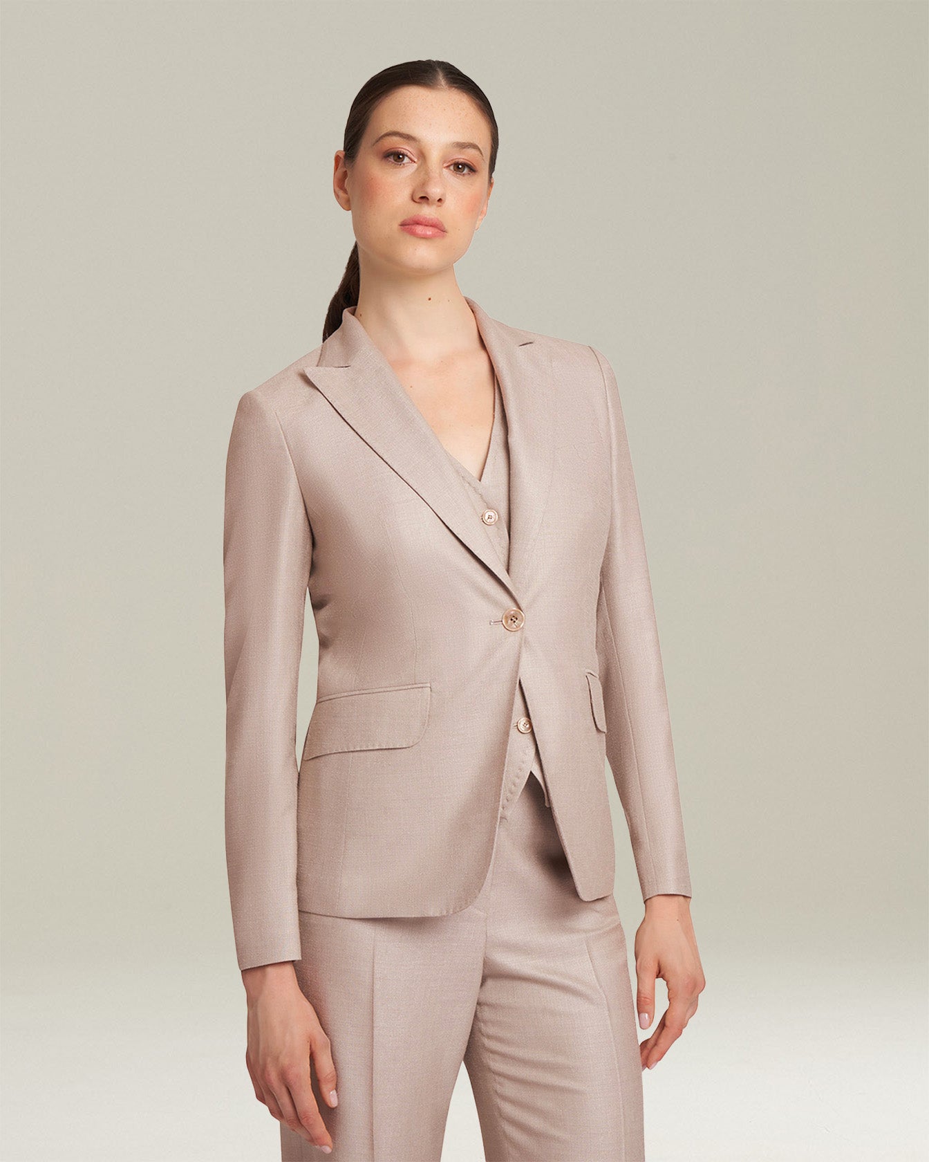 Kiton Jackets Seiden-Blazer Beige Gr. 42 Damen