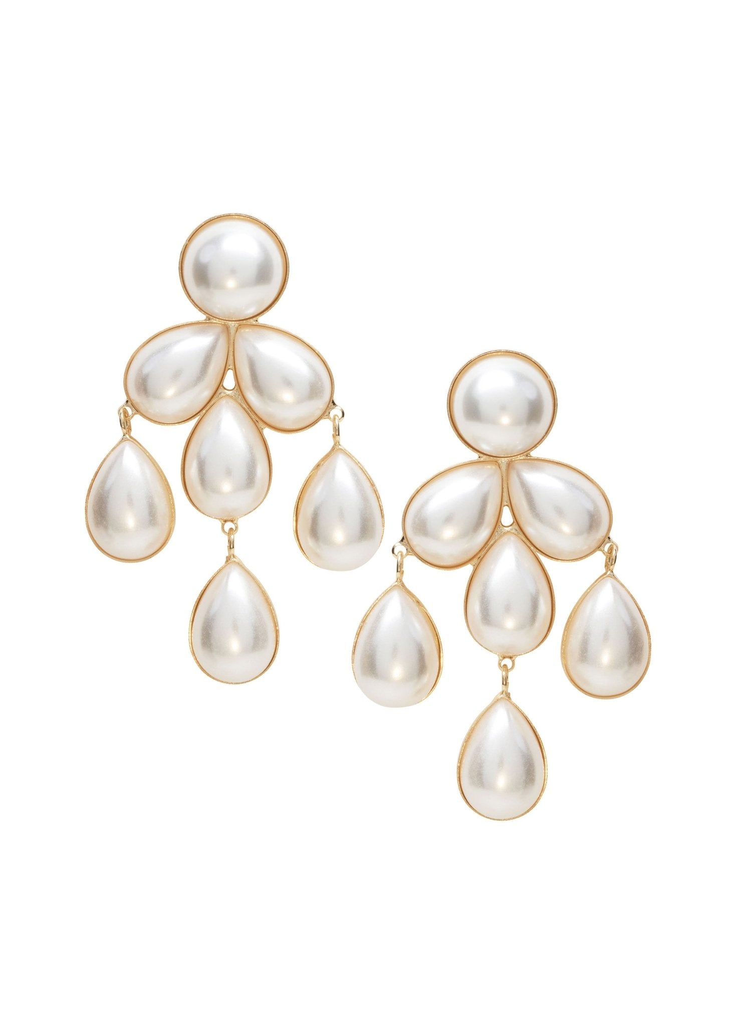Elizabeth Bower Audrey Statement Ohrringe Perlen Rhodium