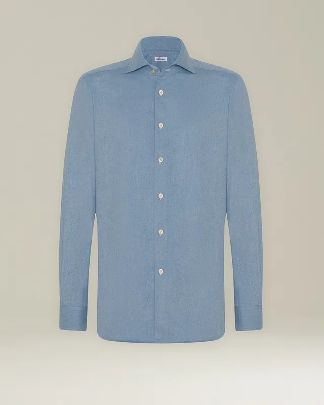 Kiton Shirts Hemd Flanell Baumwolle 40