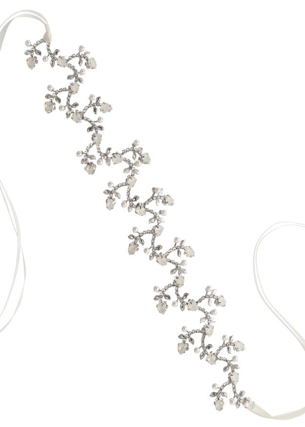 Elizabeth Bower Budding Floral Haarband Mattgold Blumen