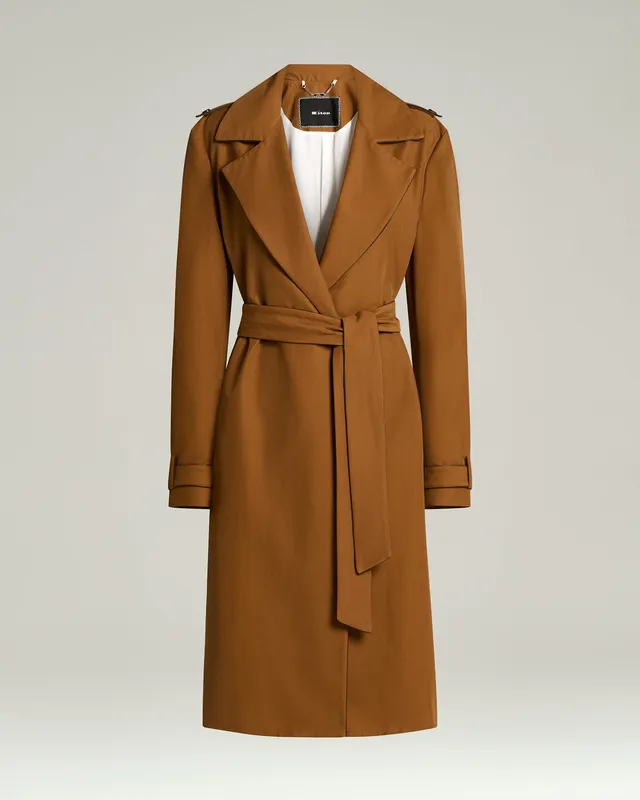 Kiton Tailored Cotton Leather Trenchcoat Trenchcoat mit Gürtel