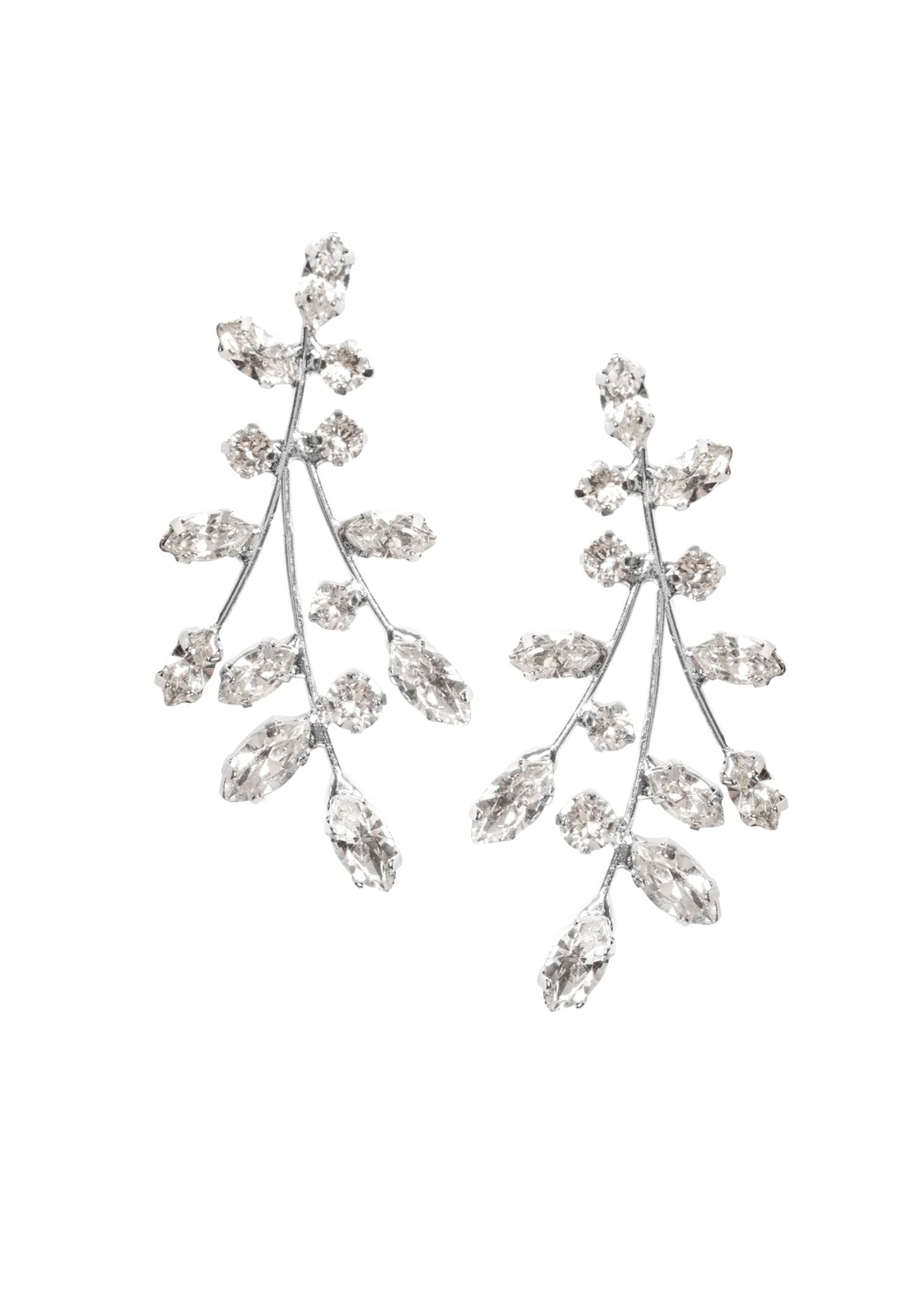 Elizabeth Bower Fleur Stud Ohrringe Rhodium Kristall-Blüte 60mm