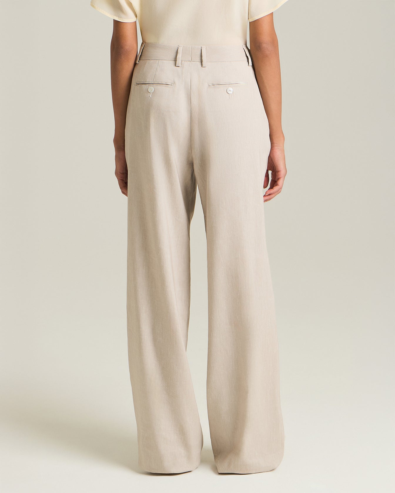 Kiton Leinenhose Viskose gerade weit Gr. 40
