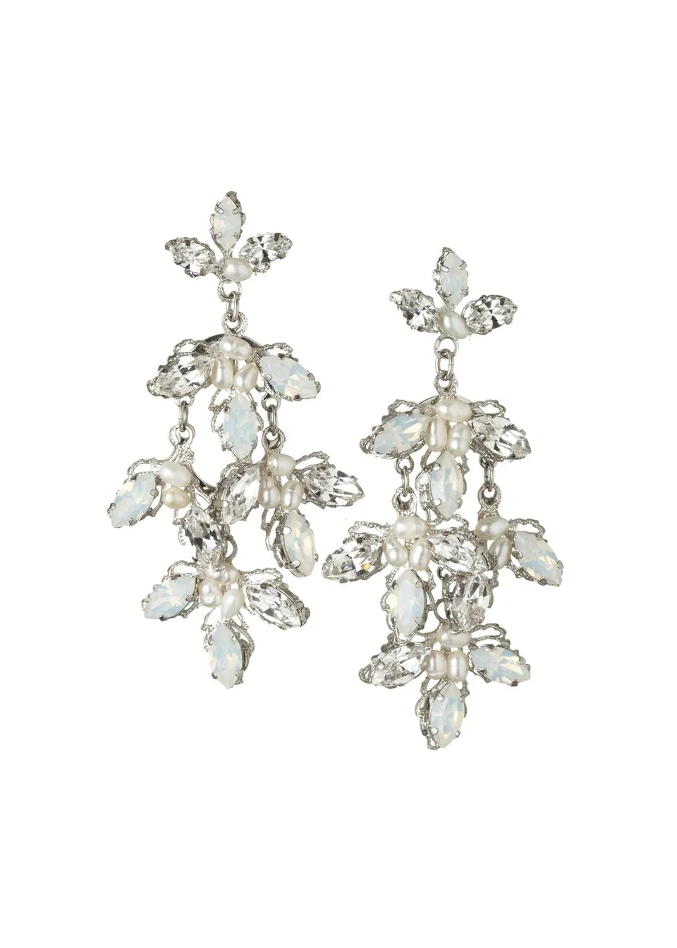 Elizabeth Bower Lily Crystal Chandelier Ohrringe Opal Stecker