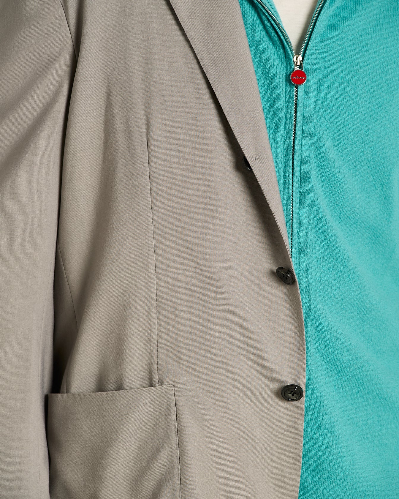Kiton Sakko Kaschmir Kammgarn Mittelgrau 50