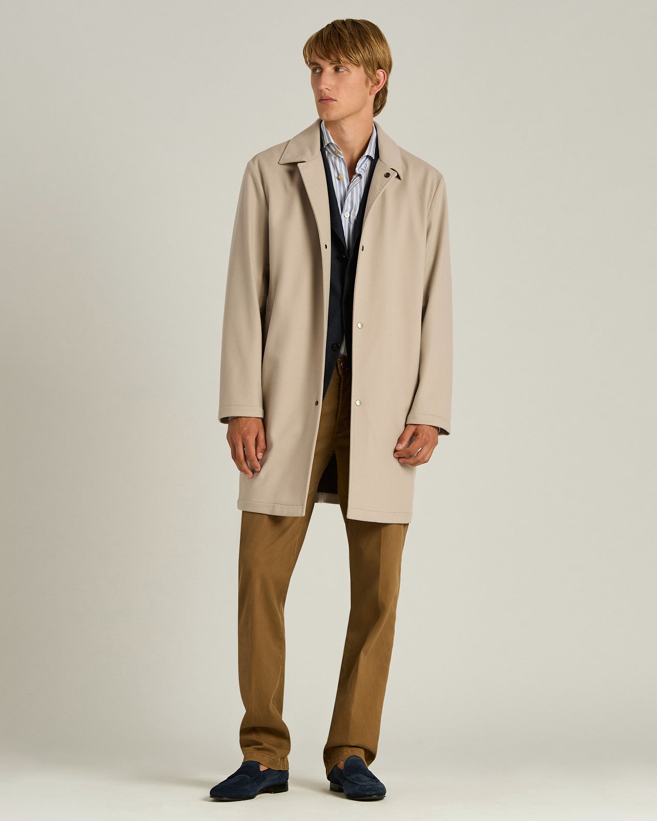 Kiton Outerwear Cashmere Trench Coat Mantel beige Kaschmir
