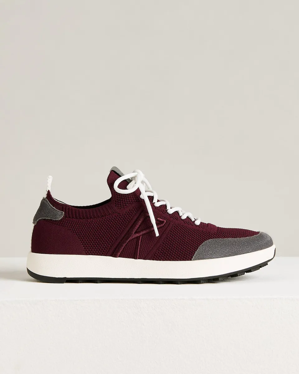 Kiton Shoes Bordeaux Cotton-Knit Sneaker Baumwolle Gr. 43