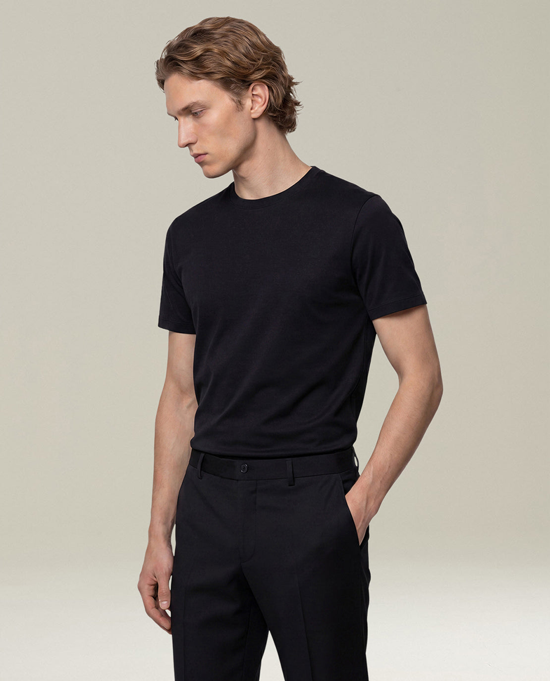 Kiton Black Cotton Crew-Neck T-Shirt Schwarz L