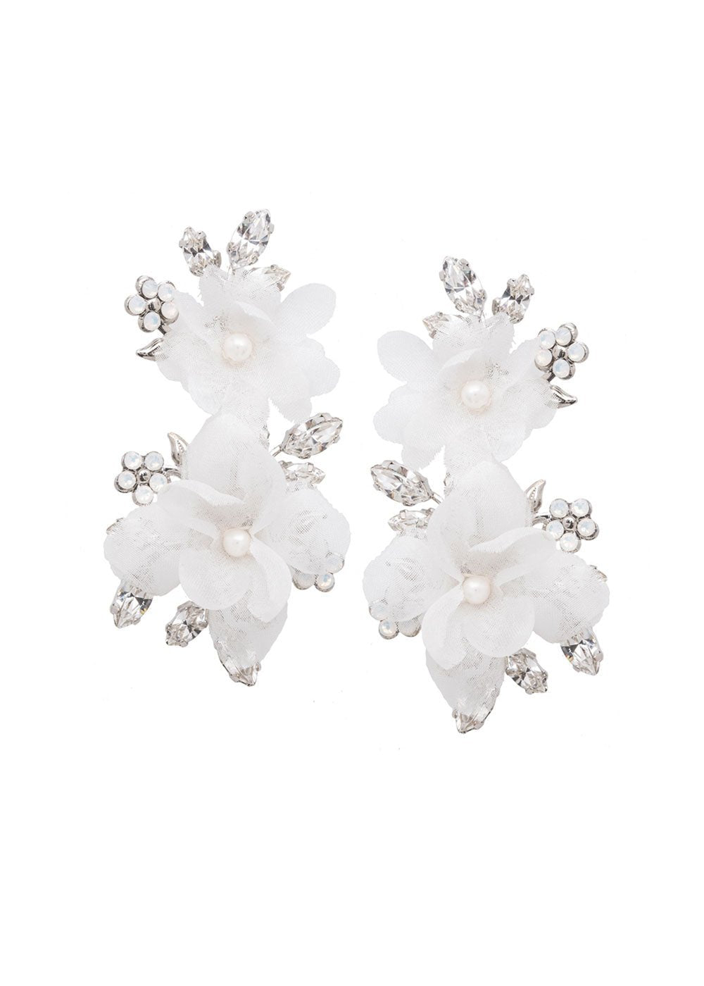 Elizabeth Bower Fabrique Chandelier Ohrringe Rhodium Ivory