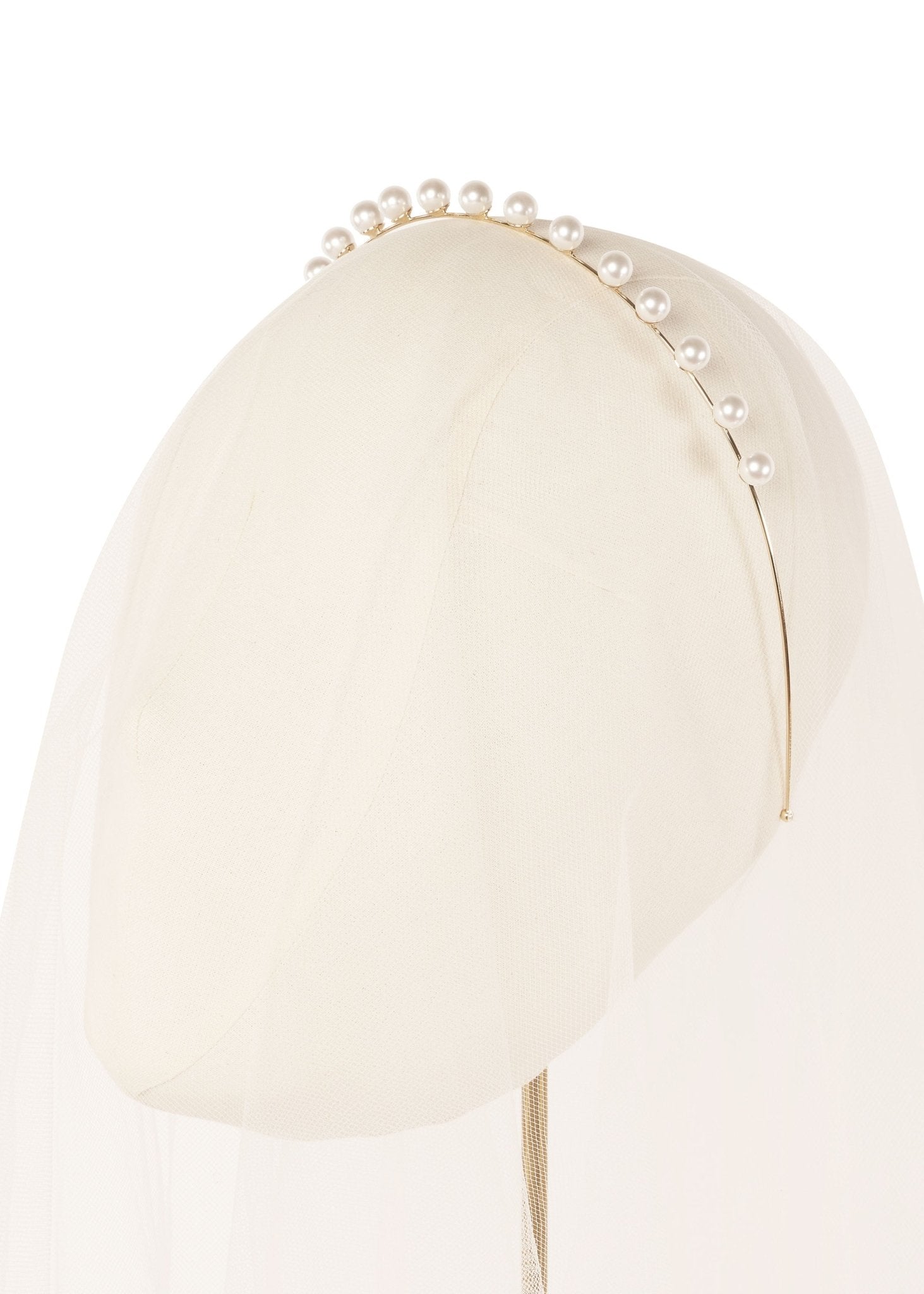 Elizabeth Bower Pearlette Haarreif Braut Rhodium Perlen