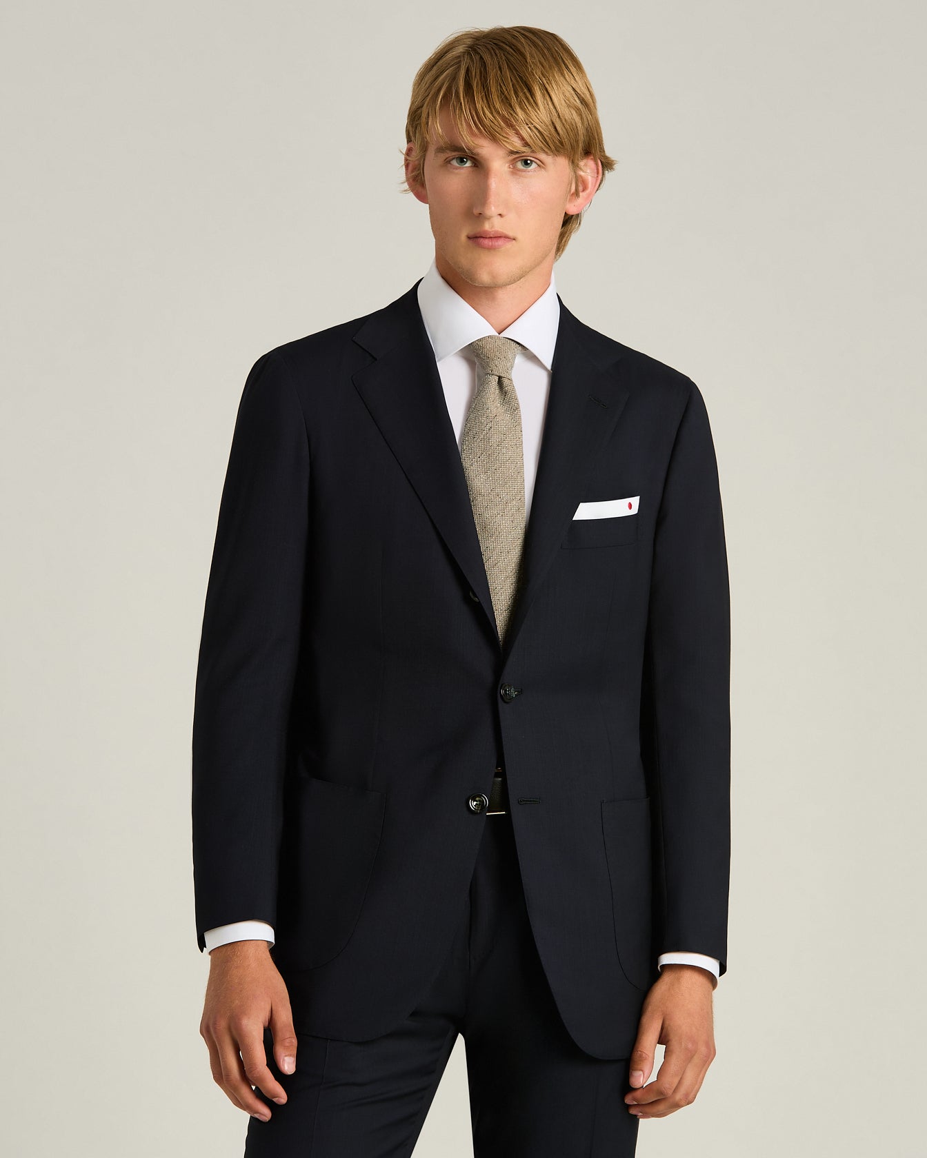 Kiton Ties Beige Wollkrawatte 148 cm gemustert