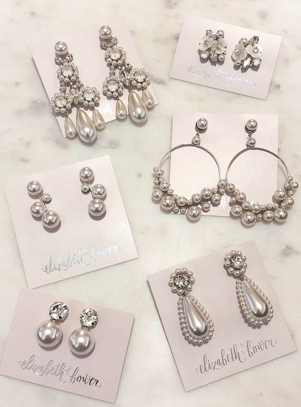 Elizabeth Bower Bubble Pearl Ohrstecker Rhodium Perlen