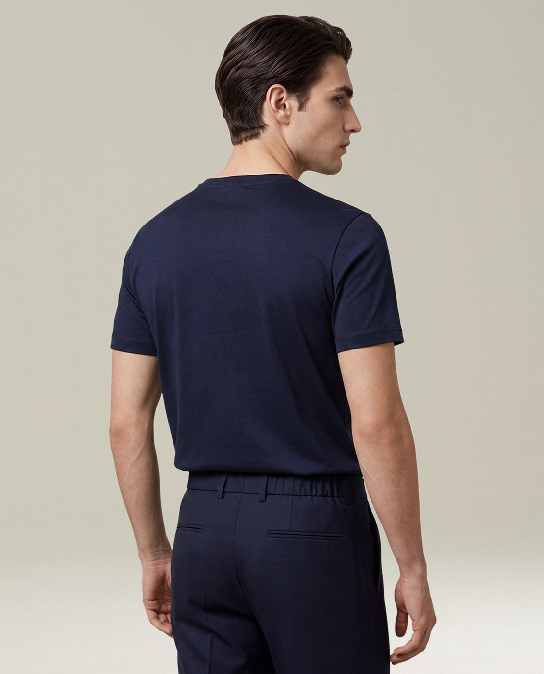 Kiton Navy Milano Cotton T-Shirt Blau L