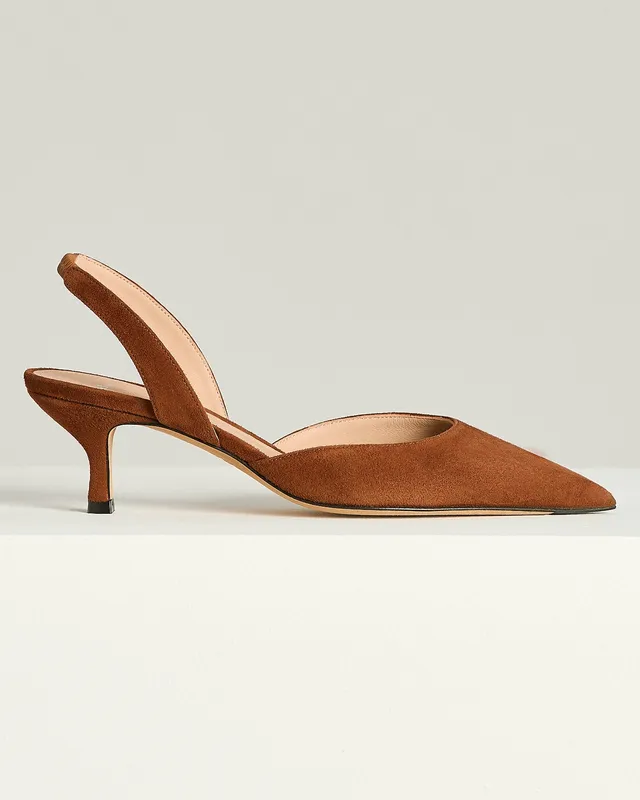 Kiton Shoes Brown Goatskin Pumps Gr.38 Cognac Wildleder