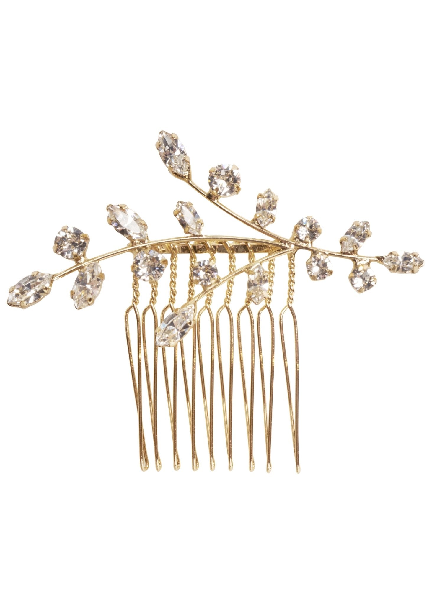 Elizabeth Bower Fleur Haarkamm Kristall Gold