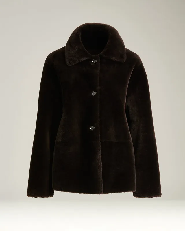 Kiton Outerwear Shearling Kurzjacke Wendejacke Braun