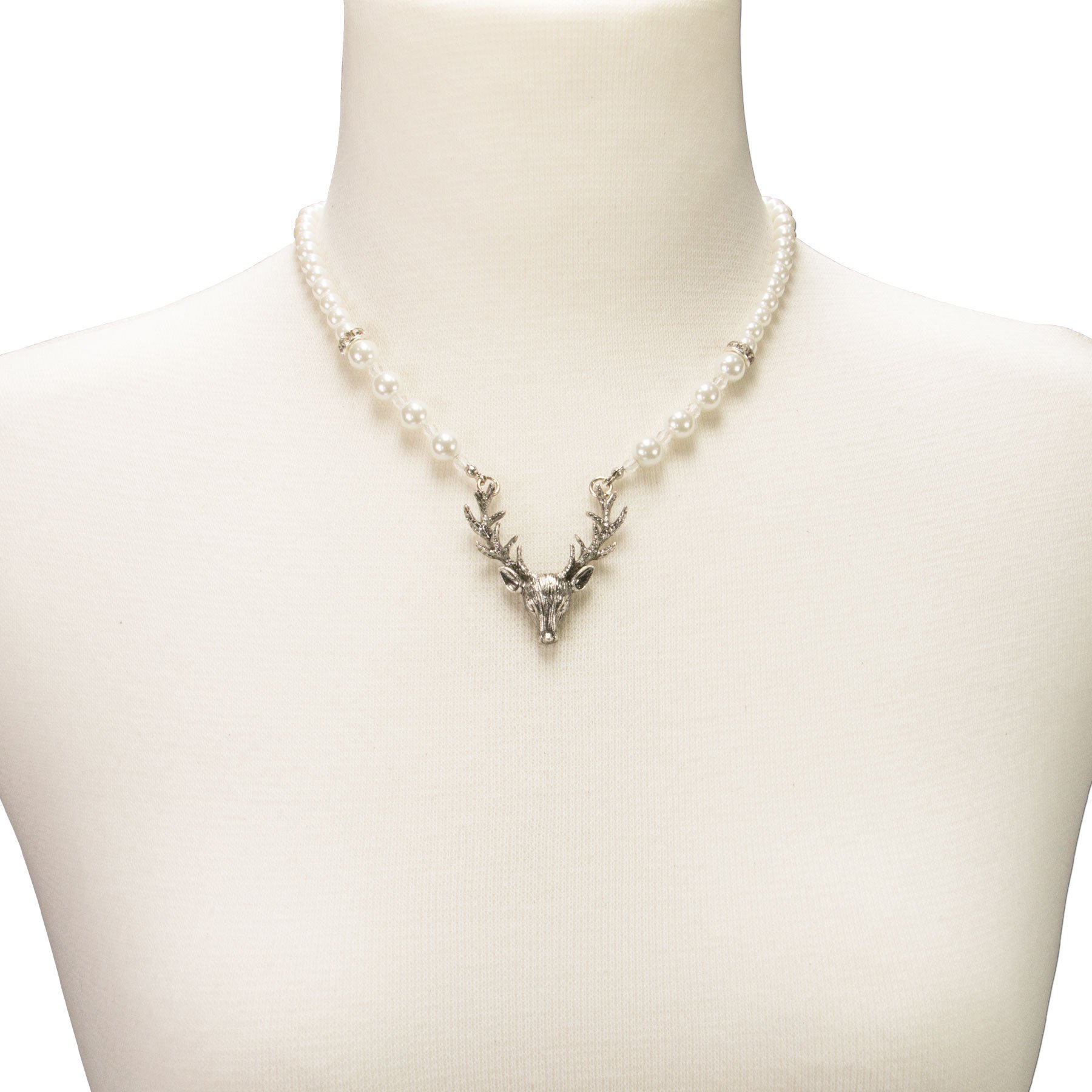 Alpenflüstern DAHEIM DHK203 Dirndlkette Hirsch creme-weiß