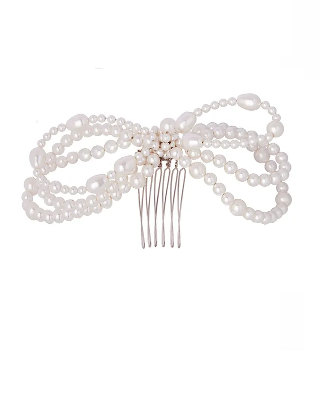Elizabeth Bower Bowble Pearl Comb Haarkamm Silber Perlen