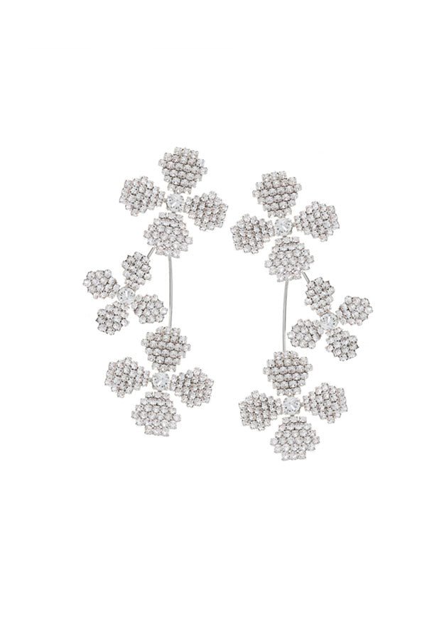 Elizabeth Bower June Bud Chandelier Ohrringe Rhodium Kristall