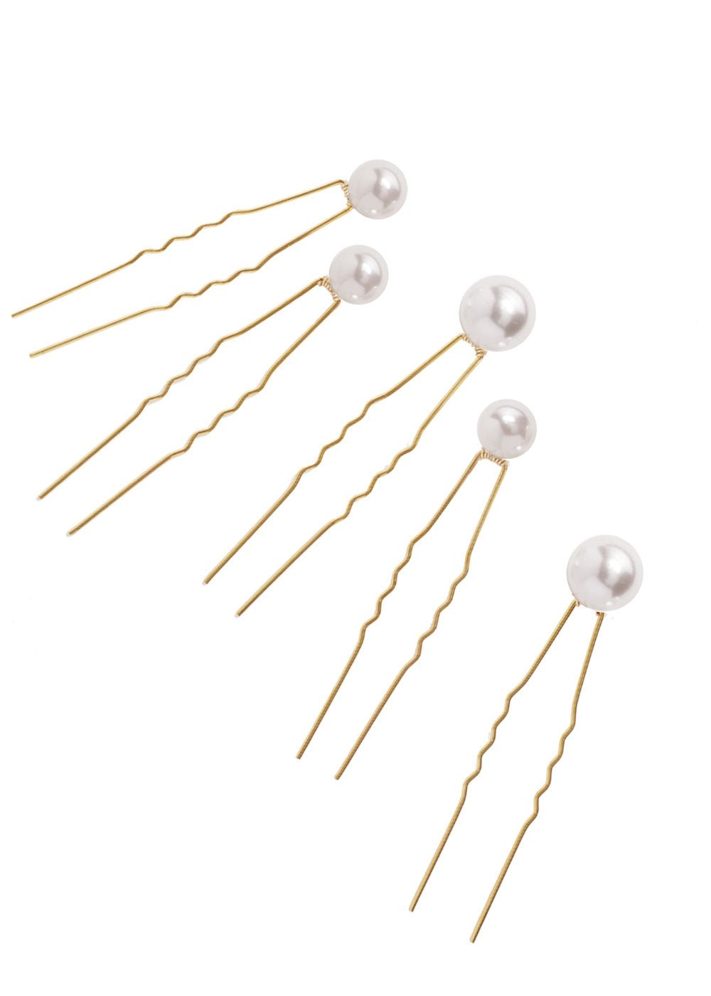 Elizabeth Bower Bubble Mini Pearl Haarnadeln Rhodium 5er Set