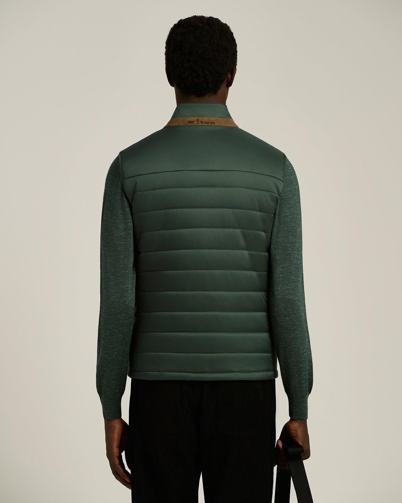 Kiton Gilet Steppweste dunkelgrün Polyester
