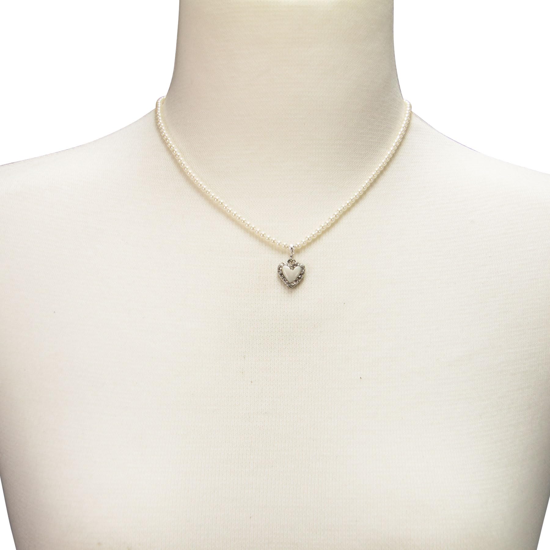 Alpenflüstern DAHEIM DHK345 Perlenkette creme-weiß Herz