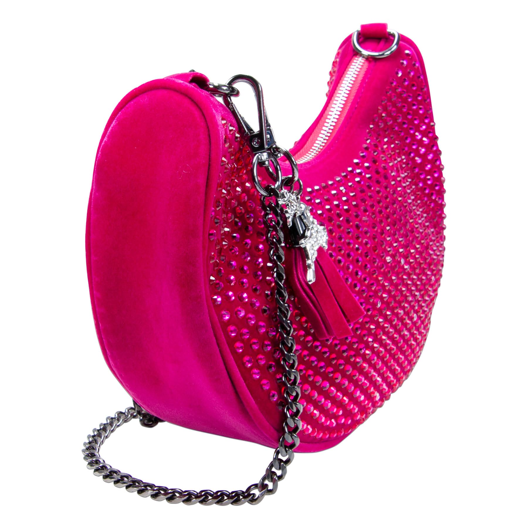 Alpenflüstern DAHEIM DTA101 Dirndltasche Pink-fuchsia Samt Strass
