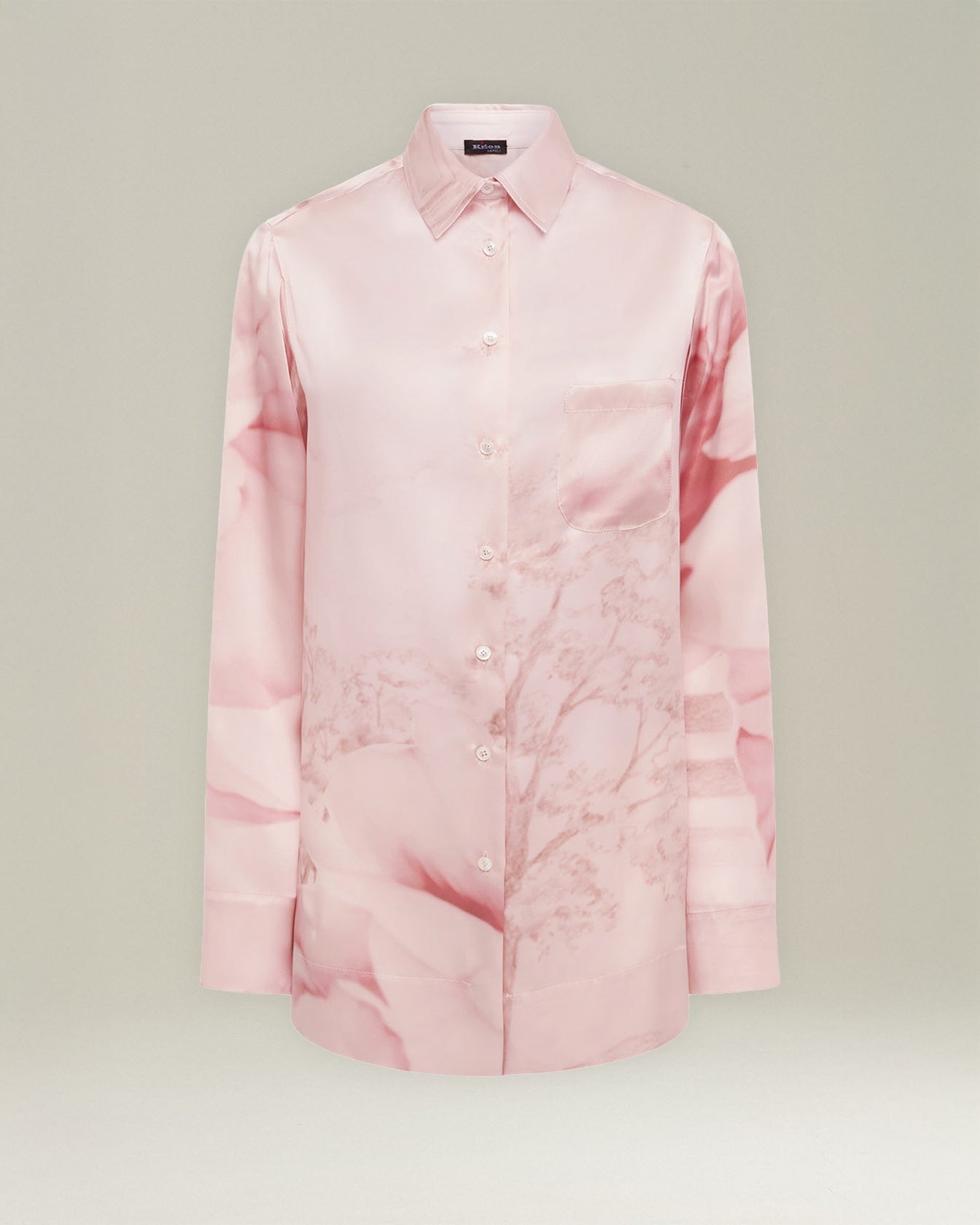 Kiton Shirts Seidenhemd Print Muster Seide Gr.36-48