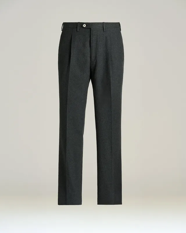 Kiton Gray Cotton Hose Baumwolle Grau Bundfalte