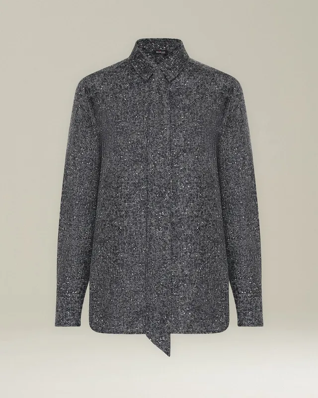 Kiton Bluse Seide Lamé-Effekt Größe 40