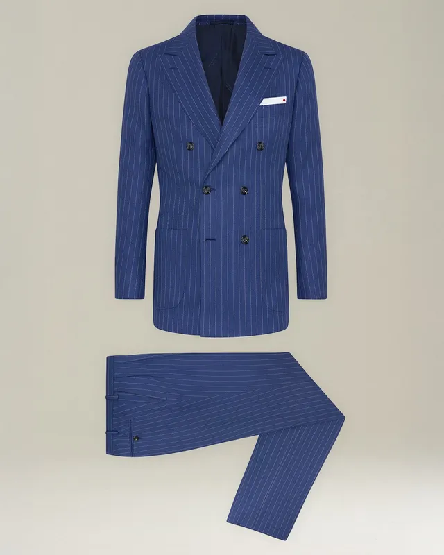 Kiton Suits Anzug Kaschmir Leinen Nadelstreifen