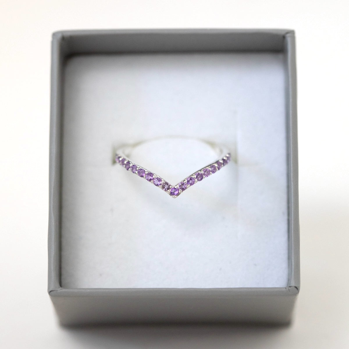 Juvelan Ring mit Amethyst Silberring Größe 52 Stacking