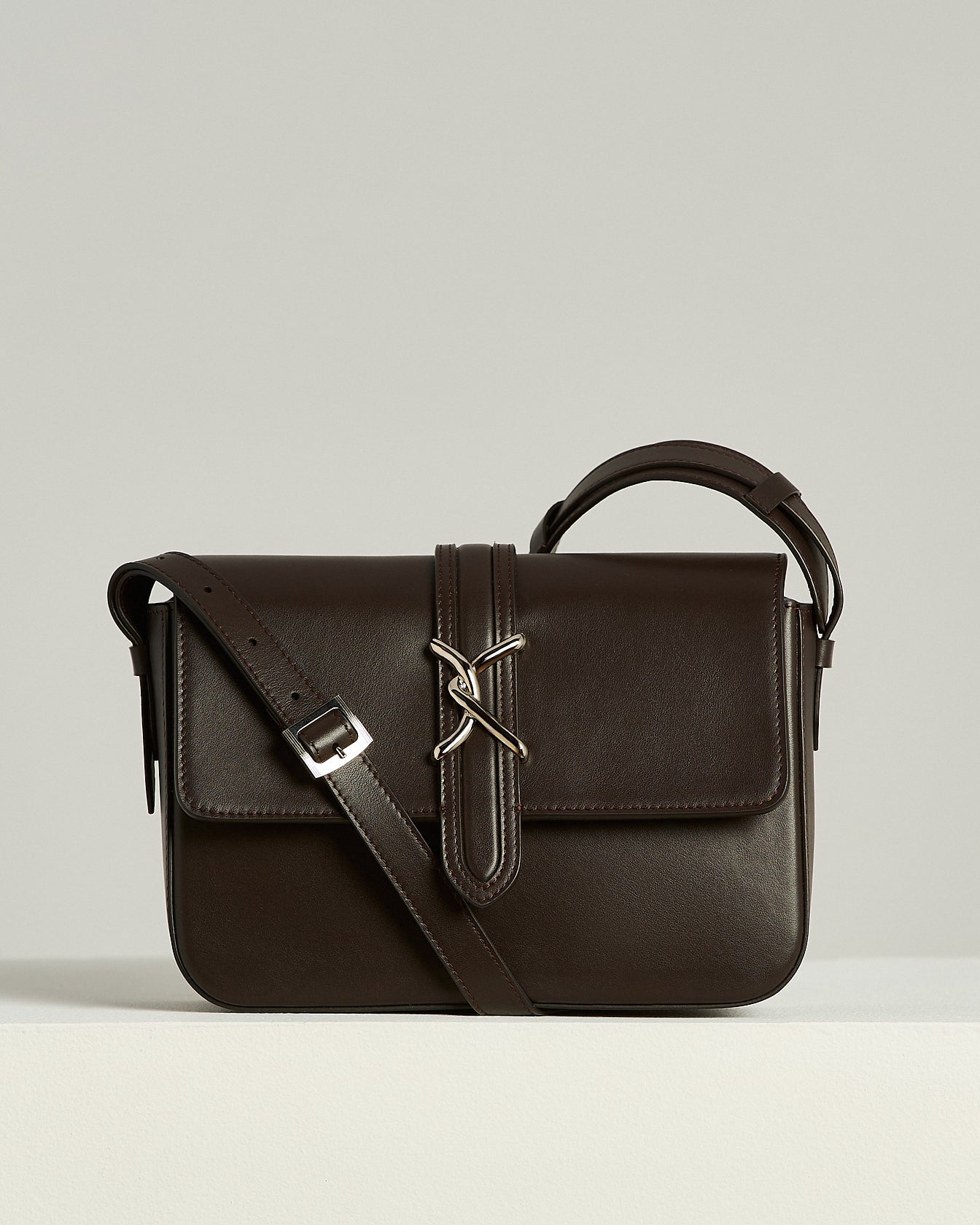 Kiton Bags Iside Schultertasche Leder dunkelbraun TU