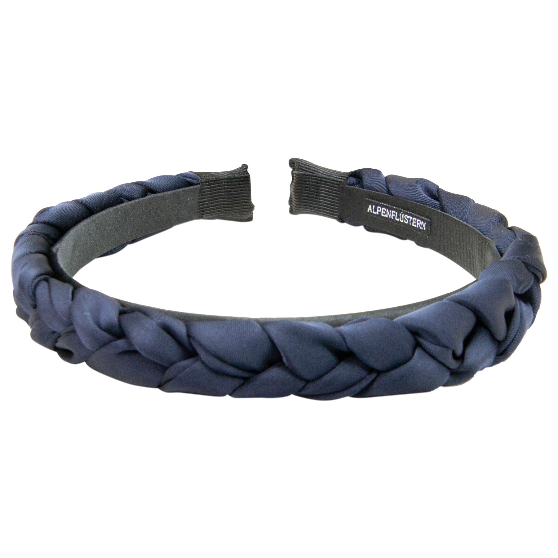 Alpenflüstern DAHEIM ADV164 Haarreif Satin blau Flechtoptik schmal